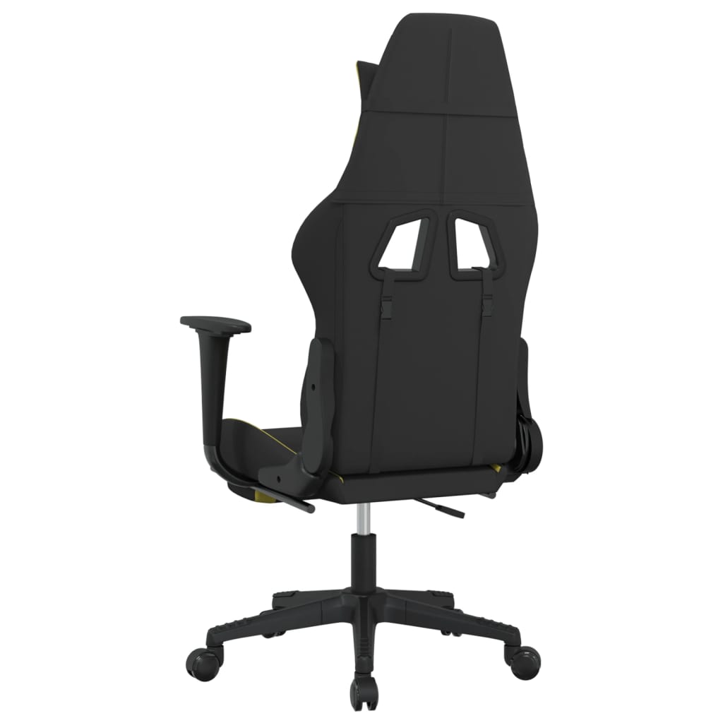 vidaXL gamingstol med fodstøtte stof sort og lysegrøn
