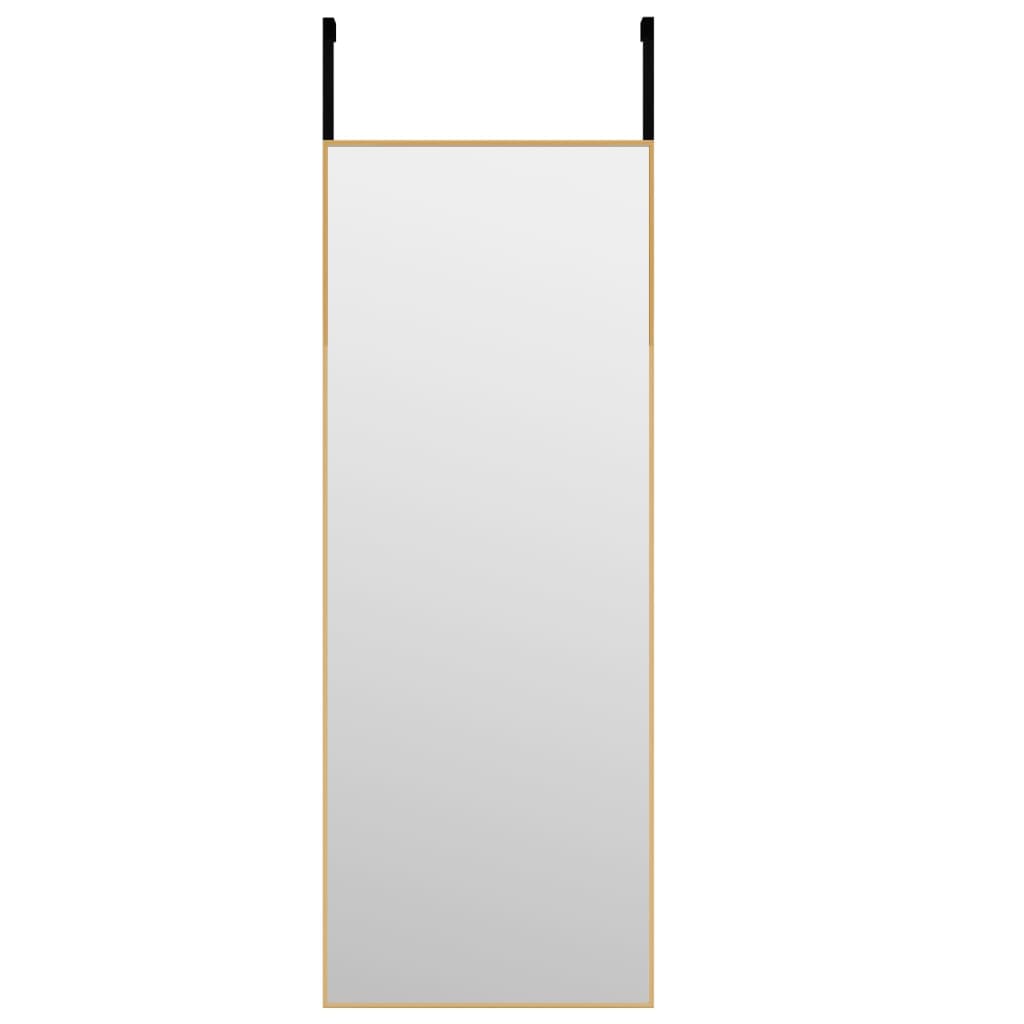 vidaXL dørspejl 30x80 cm glas og aluminium guldfarvet