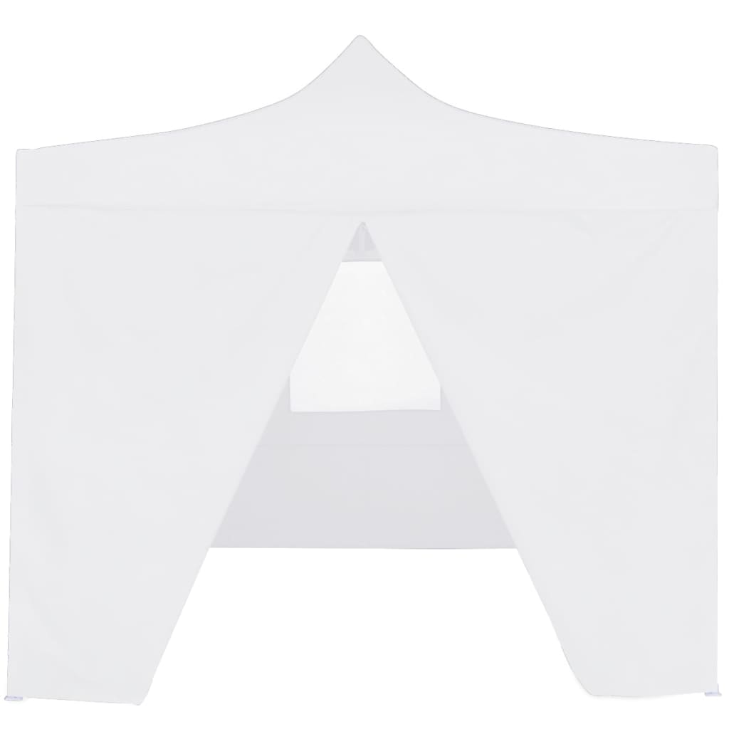 vidaXL foldbart festtelt med 4 sidevægge 3 x 3 m stål hvid