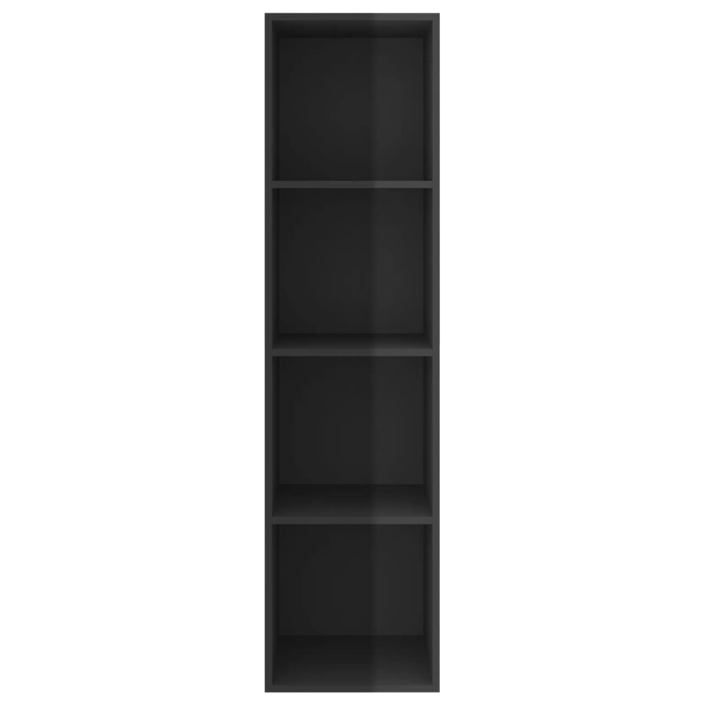 vidaXL væghængt reol 37x37x142,5 cm spånplade sort højglans
