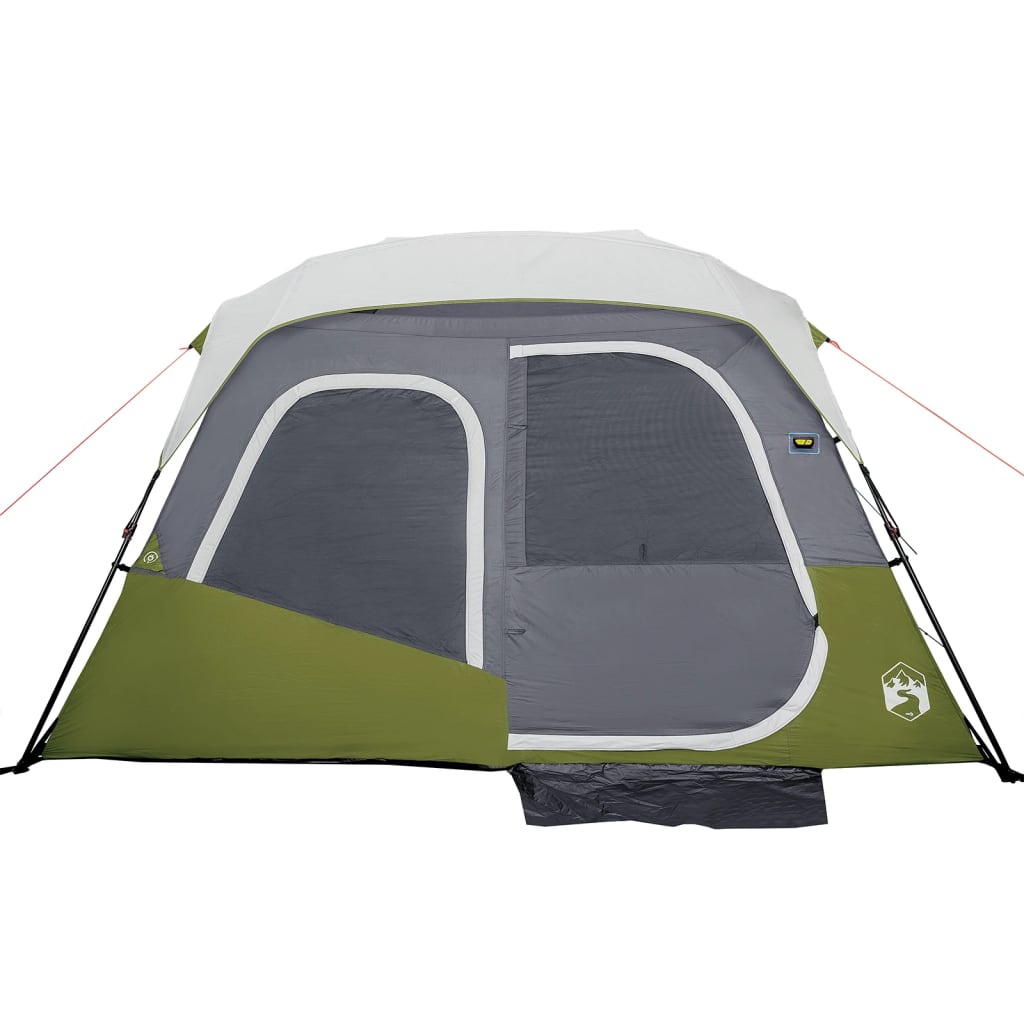 vidaXL 6-personers campingtelt med LED-lys lysegrøn