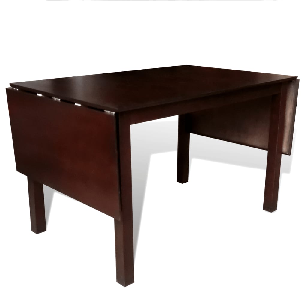 vidaXL spisebord med forlængelse gummitræ brun 190 cm