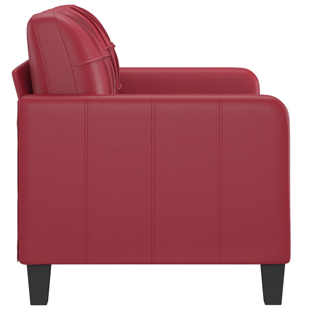 vidaXL 2-personers sofa 120 cm kunstlæder vinrød
