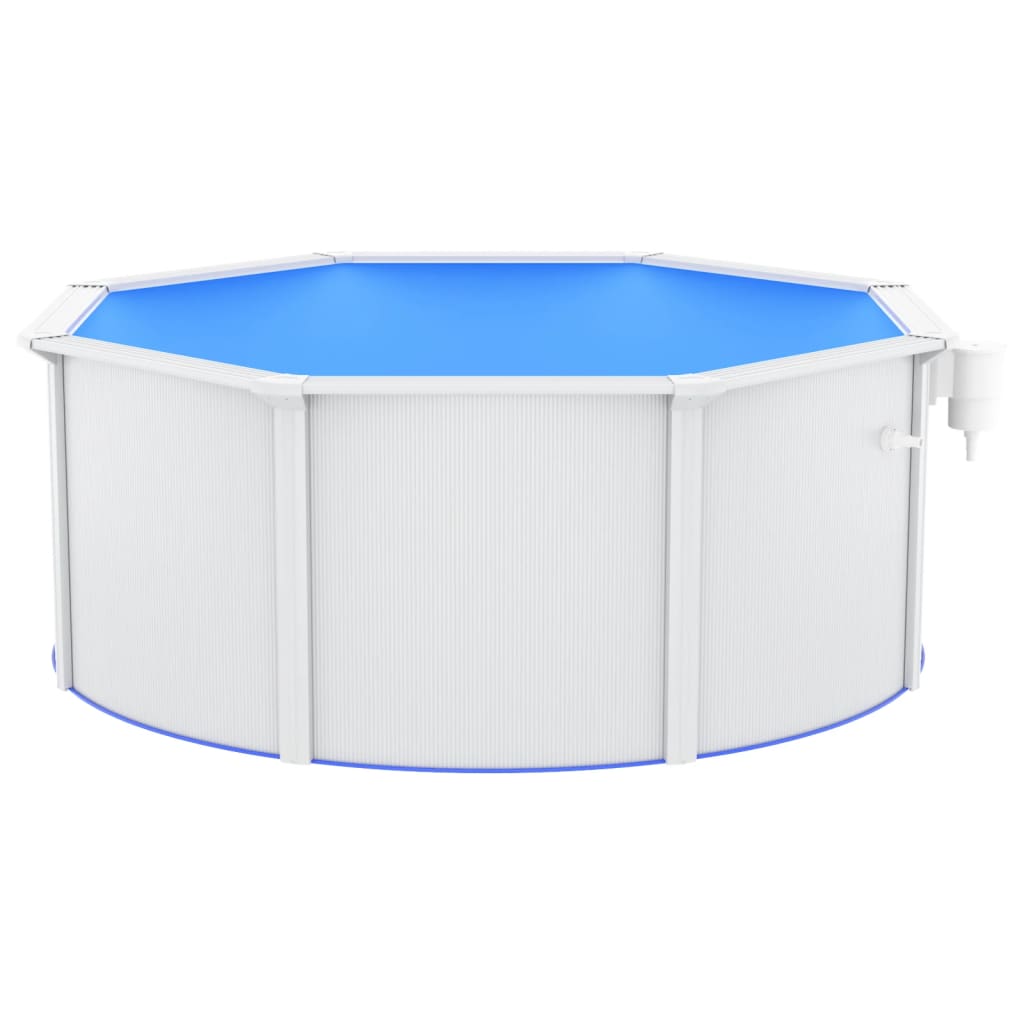 vidaXL swimmingpool med stålvæg 300x120 cm hvid