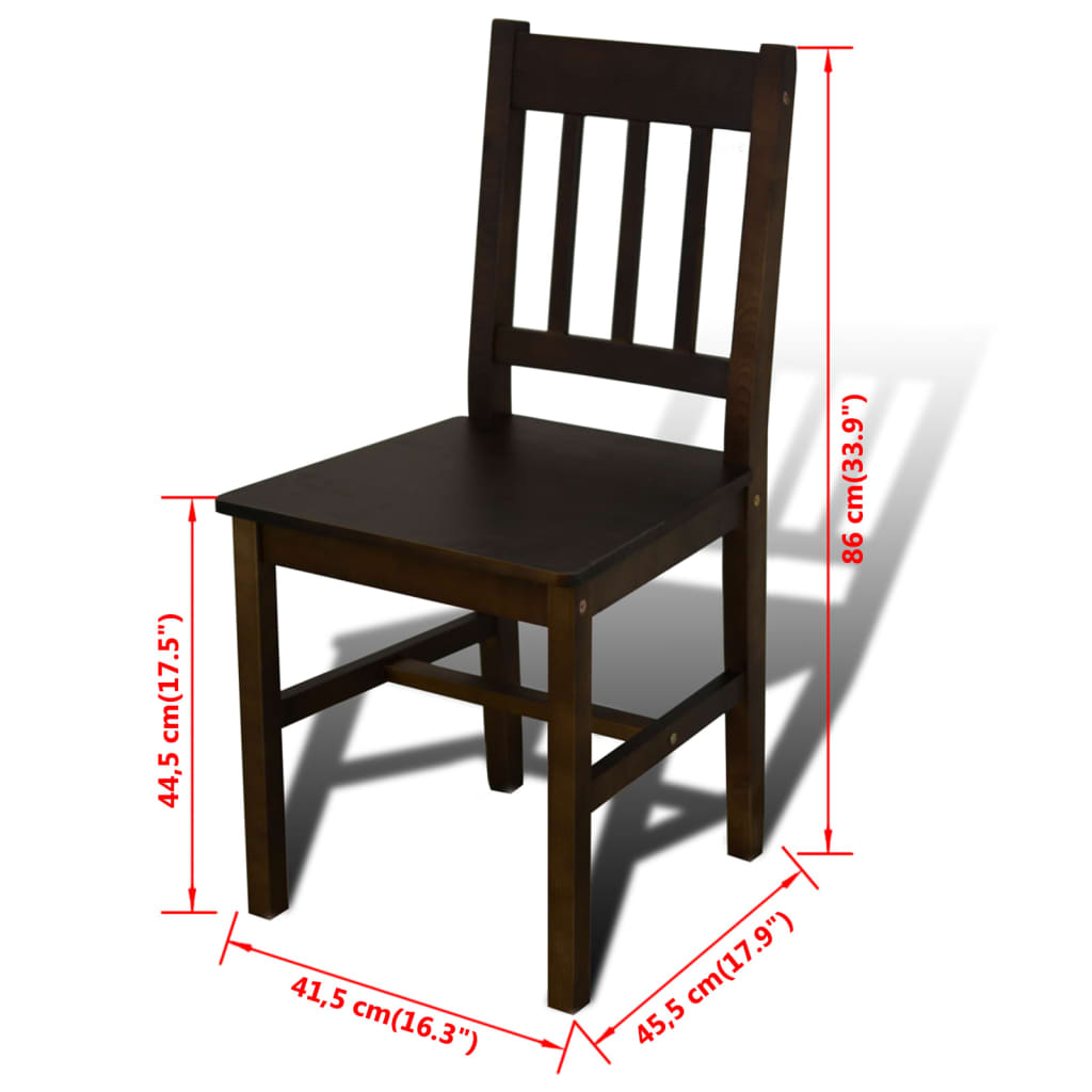 vidaXL spisebordssæt med 4 stole træ brun