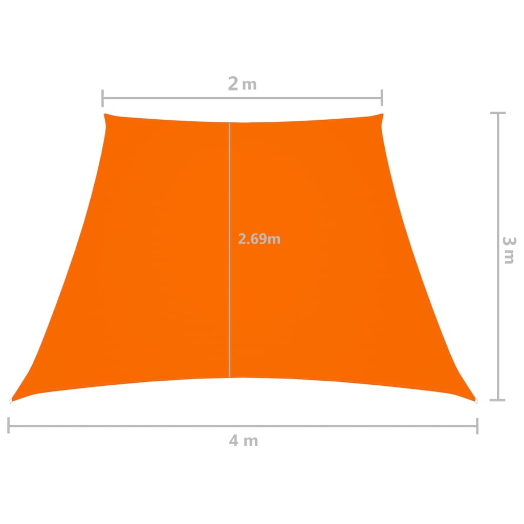 vidaXL solsejl 2/4x3 m trapezformet oxfordstof orange