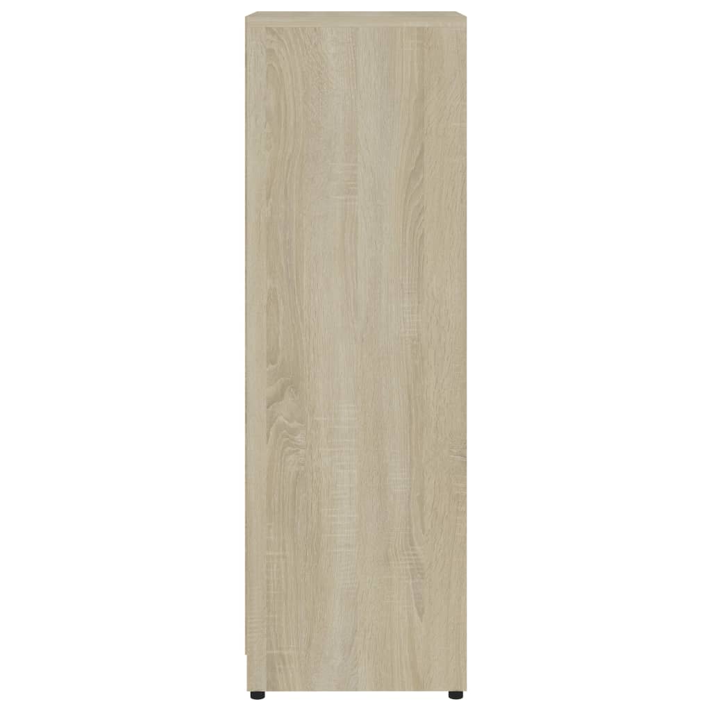 vidaXL badeværelsesskab 30x30x95 cm konstrueret træ hvid og sonoma eg