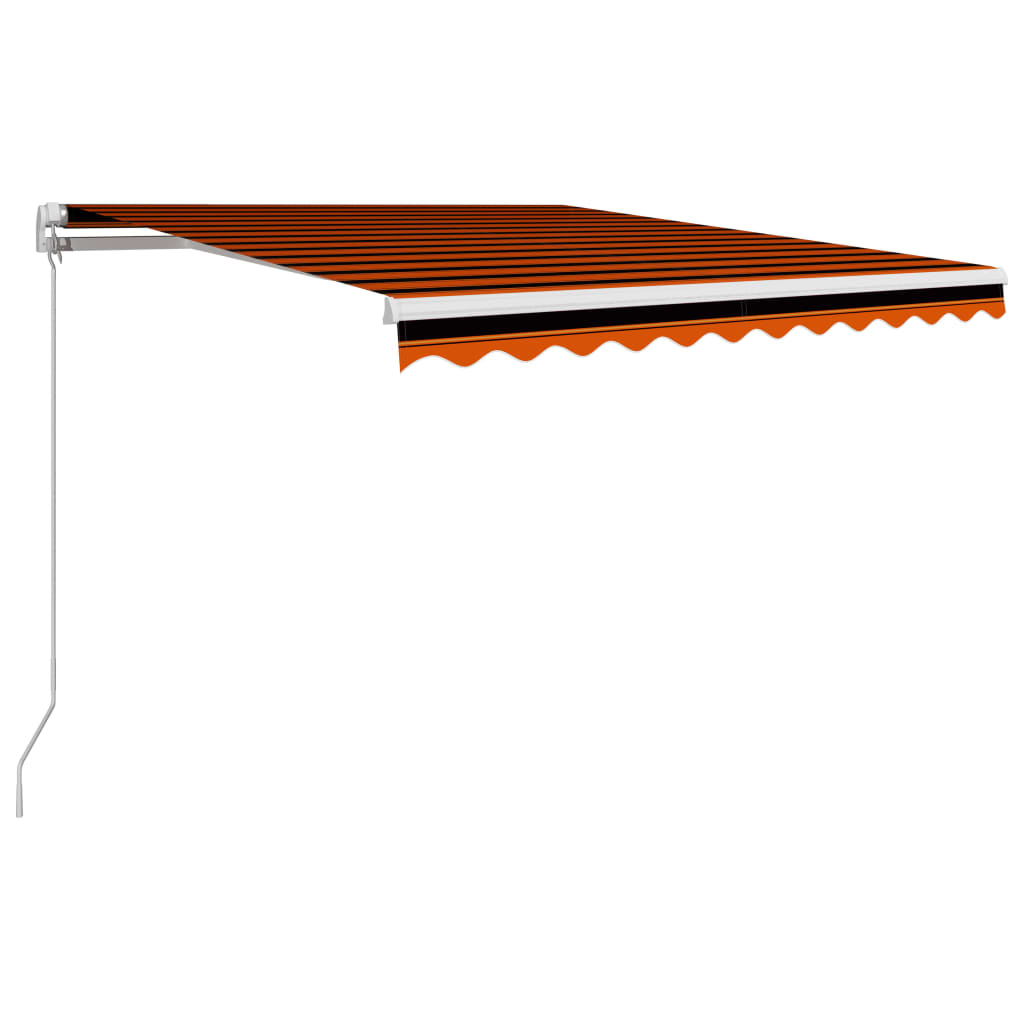 vidaXL foldemarkise med manuel betjening 350 x 250 cm orange og brun
