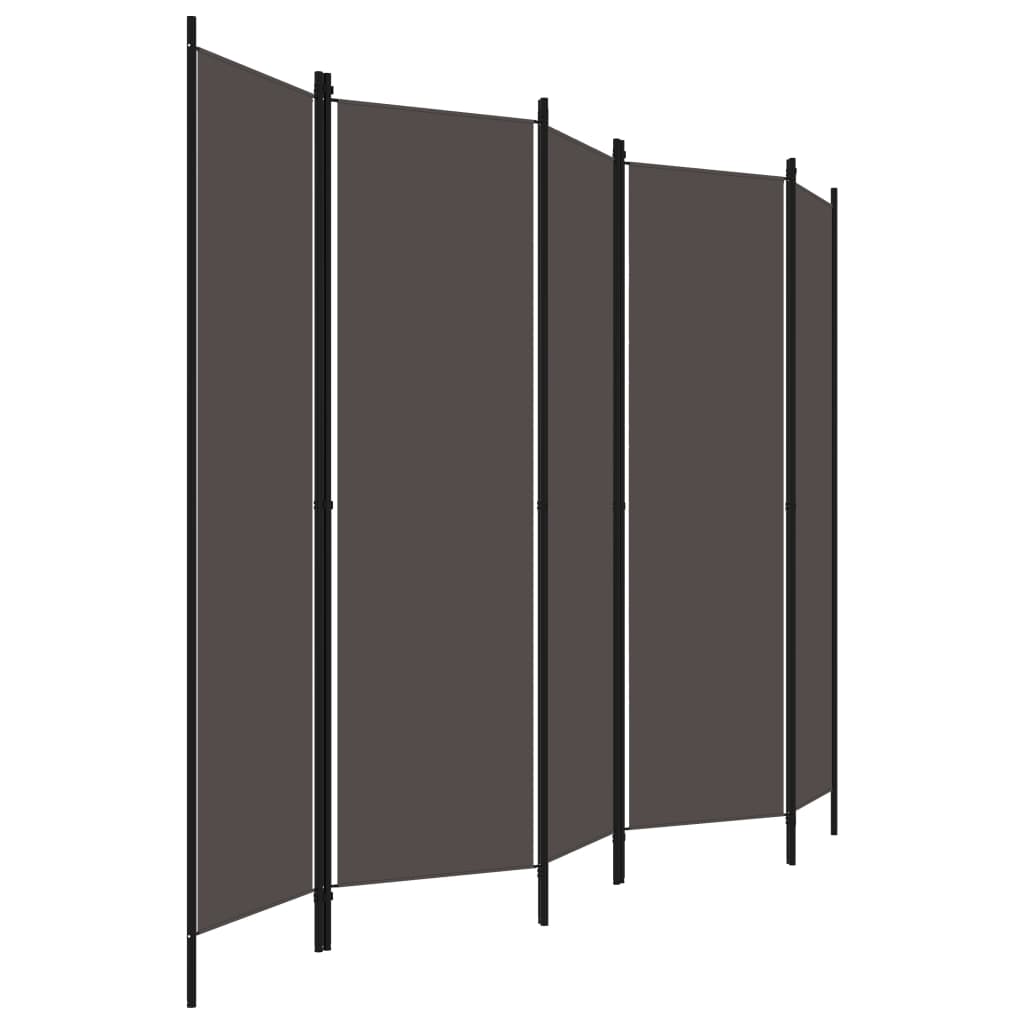 vidaXL 5-panels rumdeler 250 x 180 cm antracitgrå