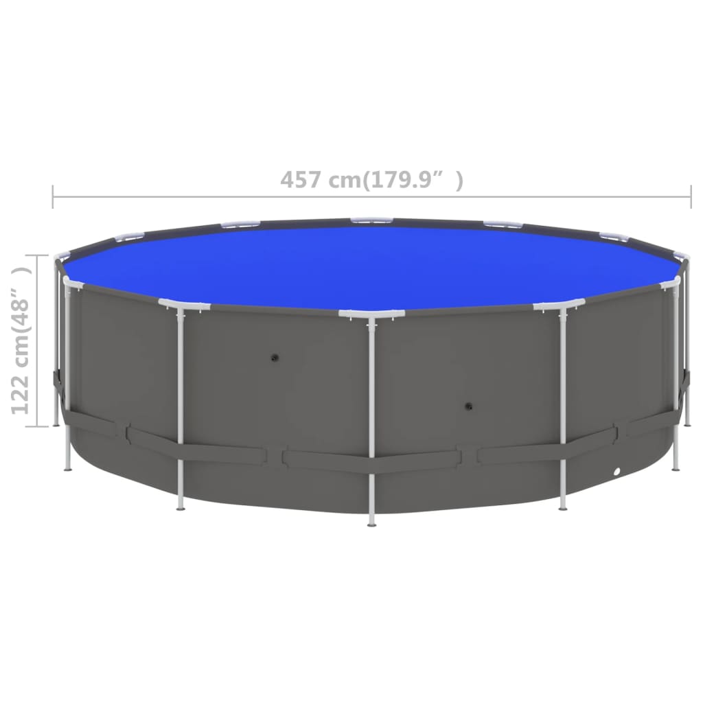 vidaXL swimmingpool med stålramme 457x122 cm antracit