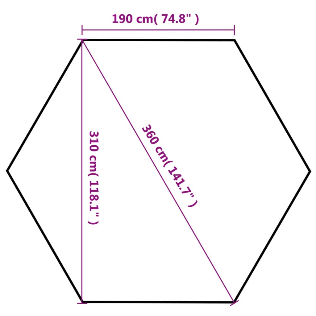 vidaXL sekskantet pop-op festtelt 6 sidevægge cremefarvet 3,6 x 3,1 m