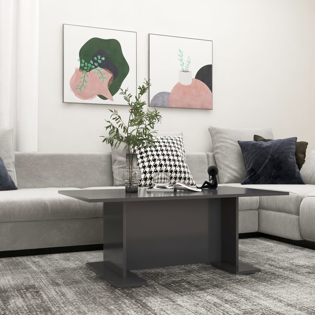 vidaXL sofabord 103,5x60x40 cm spånplade grå