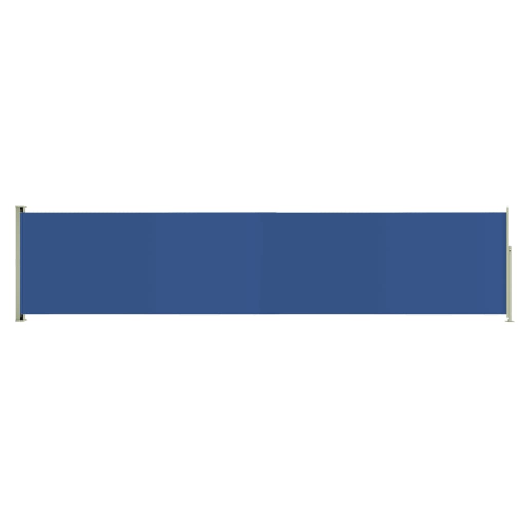vidaXL sammenrullelig sidemarkise til terrassen 140x600 cm blå
