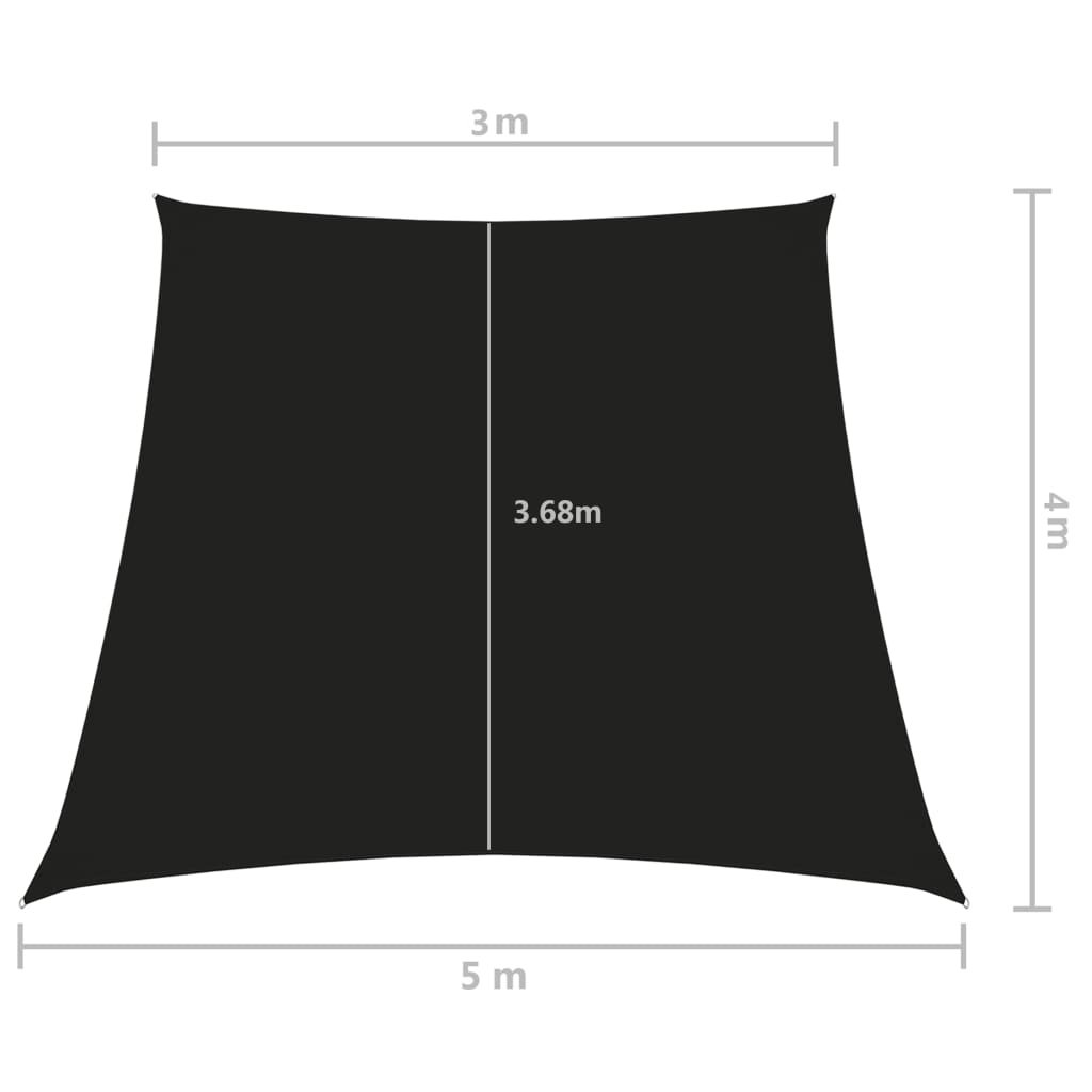 vidaXL solsejl 3/5x4 m trapezformet oxfordstof sort