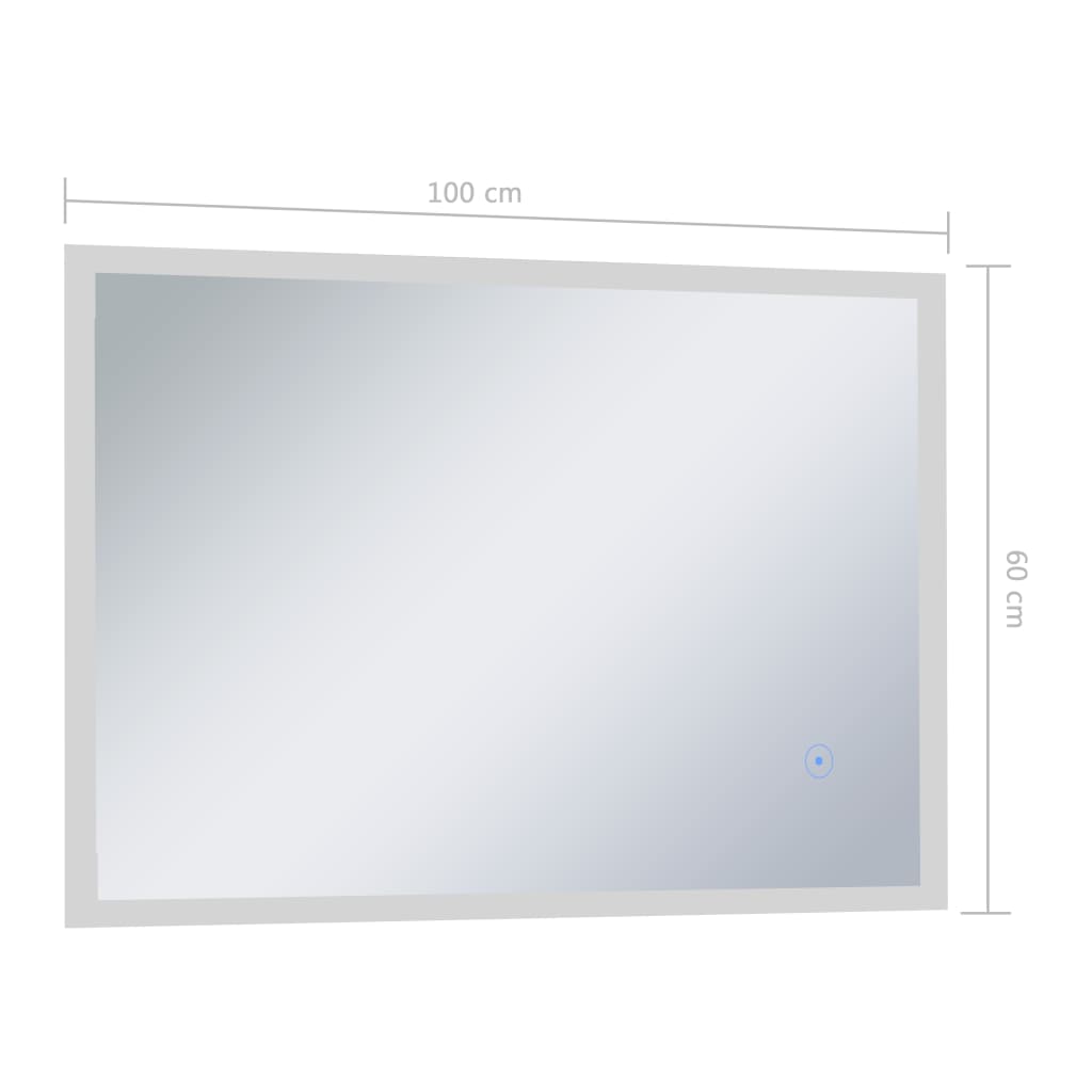 vidaXL LED-spejl til badeværelset med berøringssensor 100x60 cm