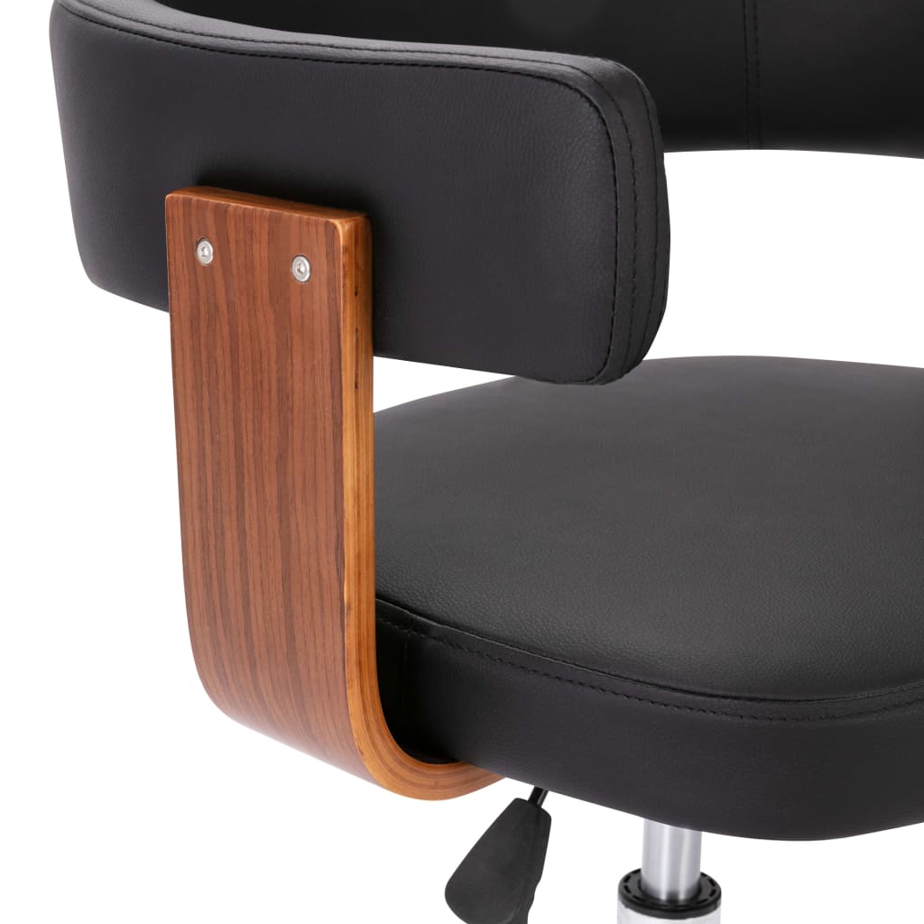 vidaXL drejelige spisebordsstole 6 stk. bøjet træ og kunstlæder sort