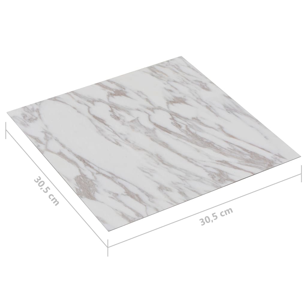 vidaXL selvklæbende gulvbrædder 20 stk. 1,86 m² PVC hvid marmor