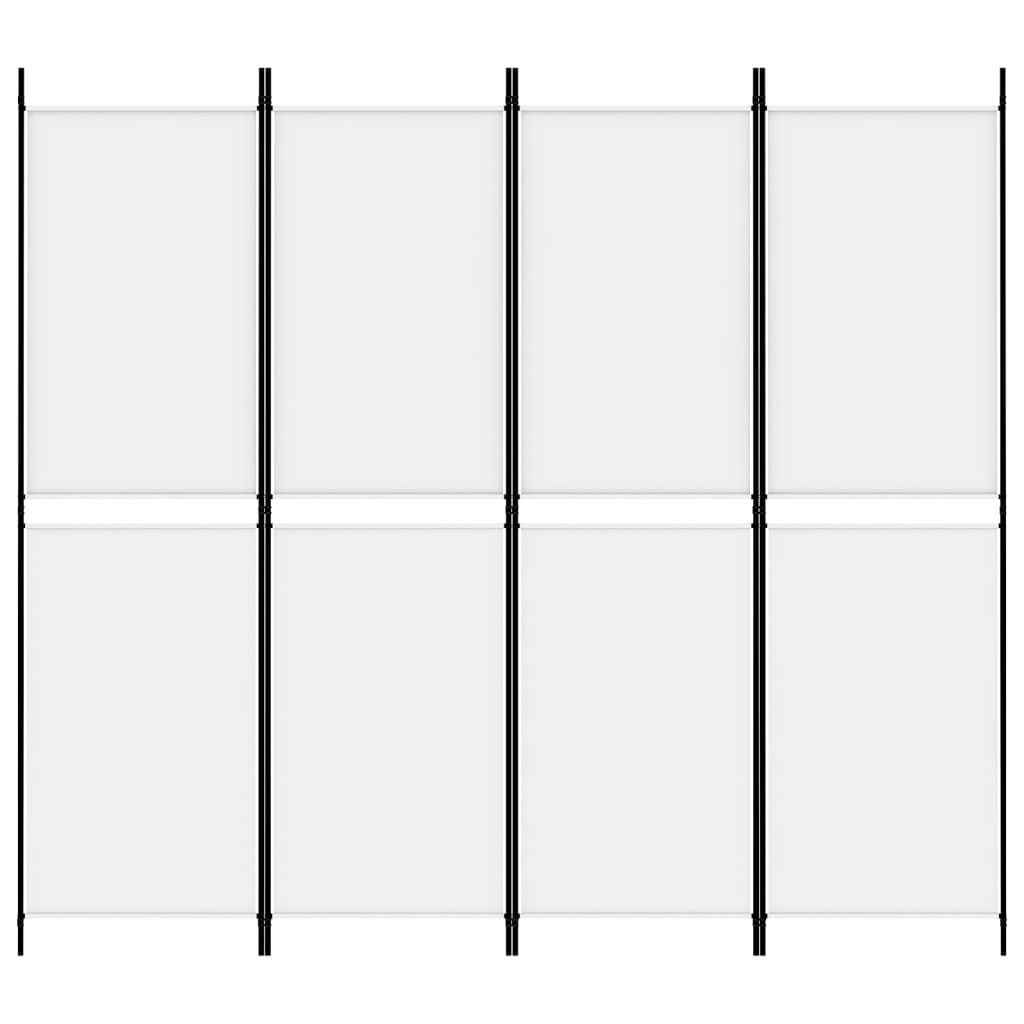 vidaXL 4-panels rumdeler 200x180 cm stof hvid