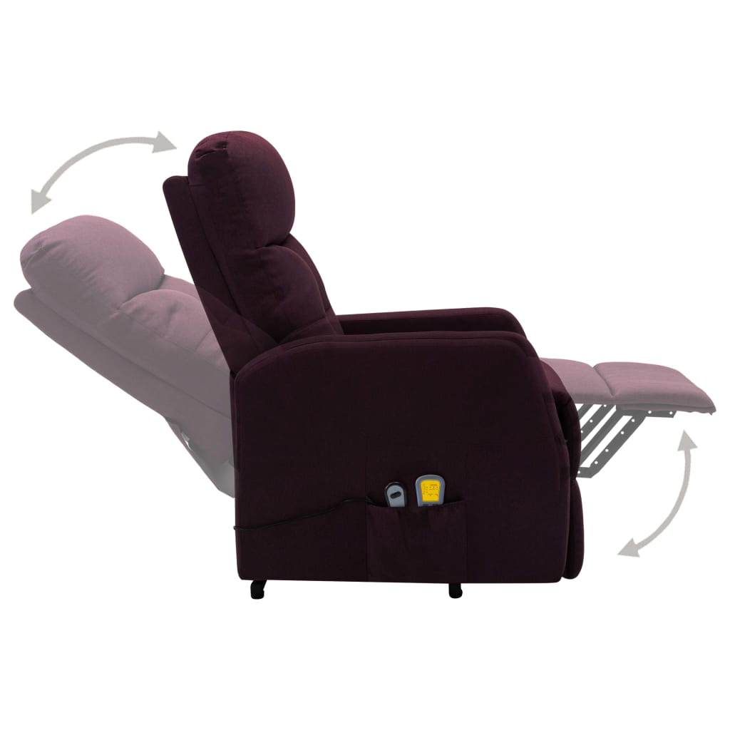 vidaXL løftestol med massagefunktion stof lilla