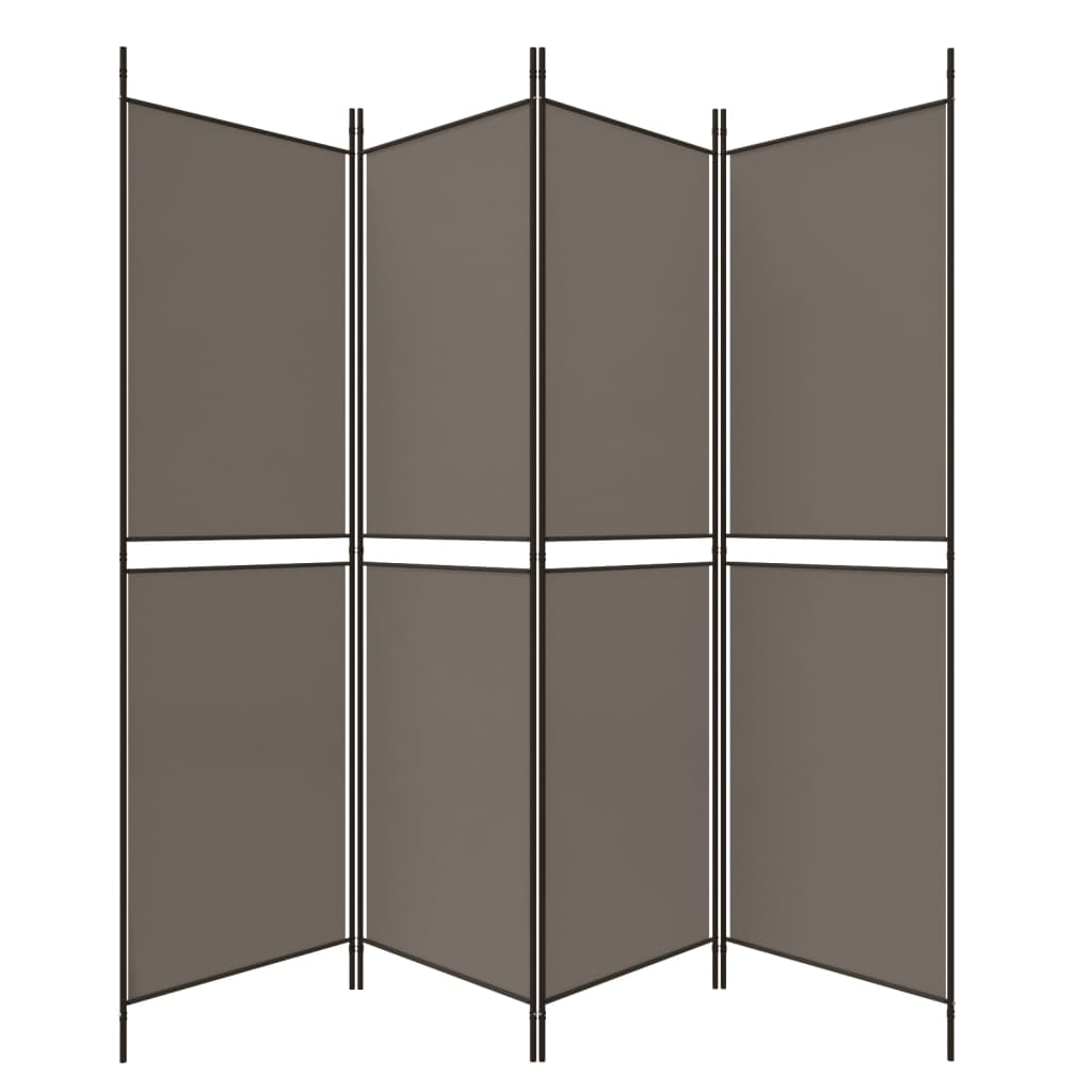 vidaXL 4-panels rumdeler 200x180 cm stof antracitgrå