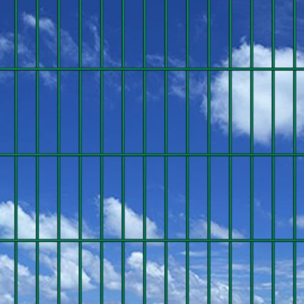 vidaXL 2D panel og pæle til havehegn, 2008x830 mm, 2 m, Grøn