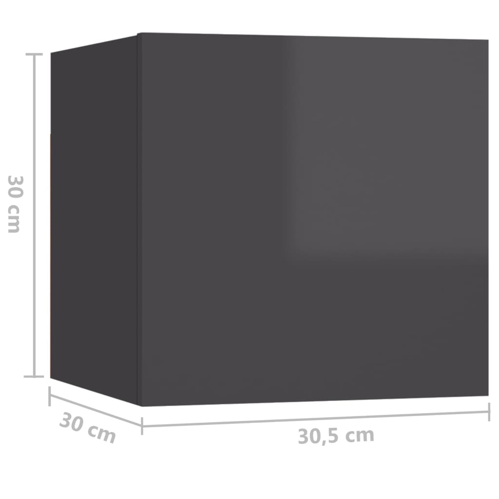 vidaXL sengebord 30,5x30x30 cm spånplade grå højglans