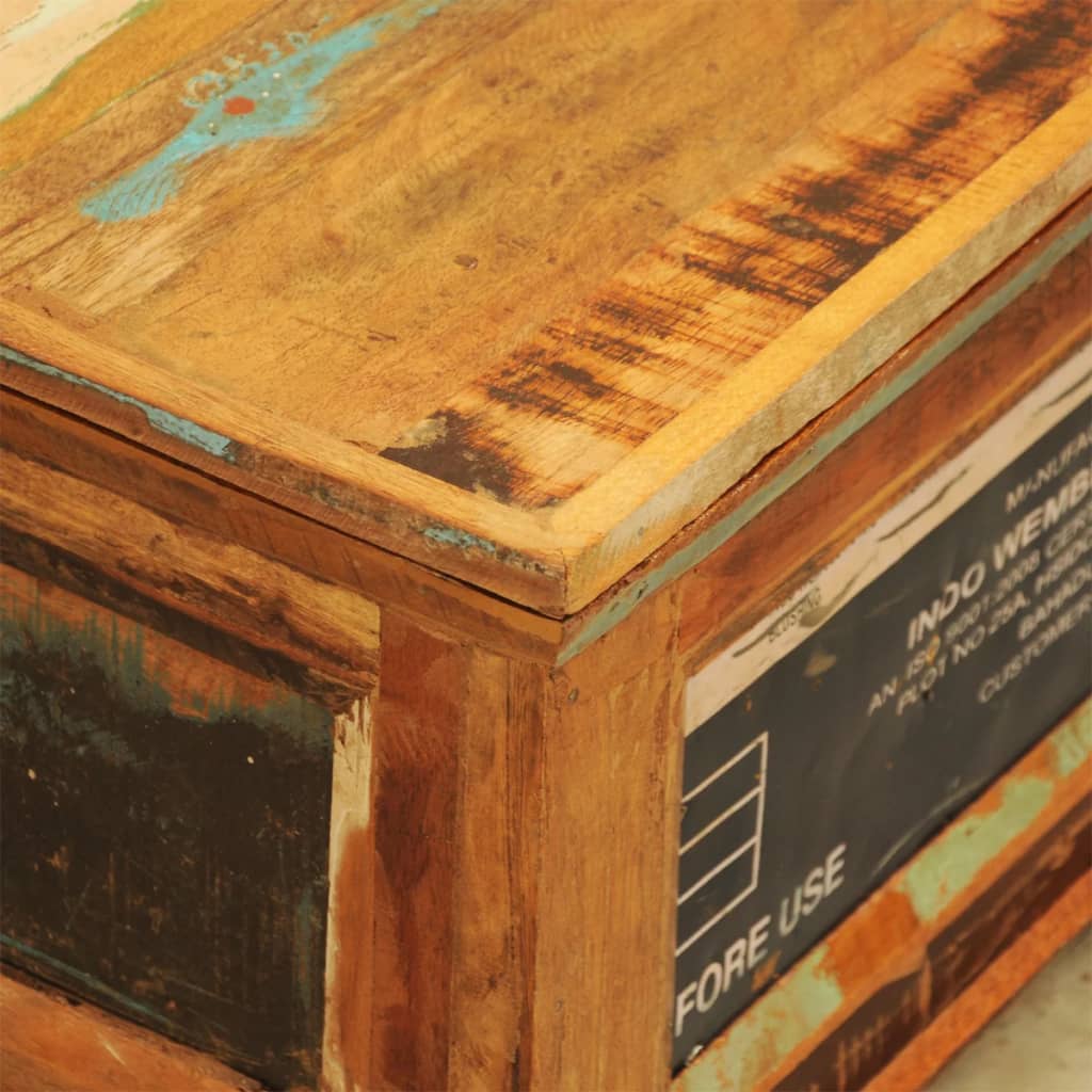vidaXL sofabord med opbevaringsplads vintagestil genbrugstræ