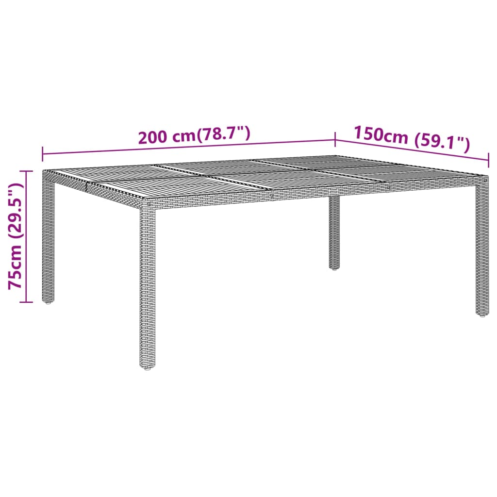 vidaXL spisebordssæt til haven 11 dele polyrattan grå