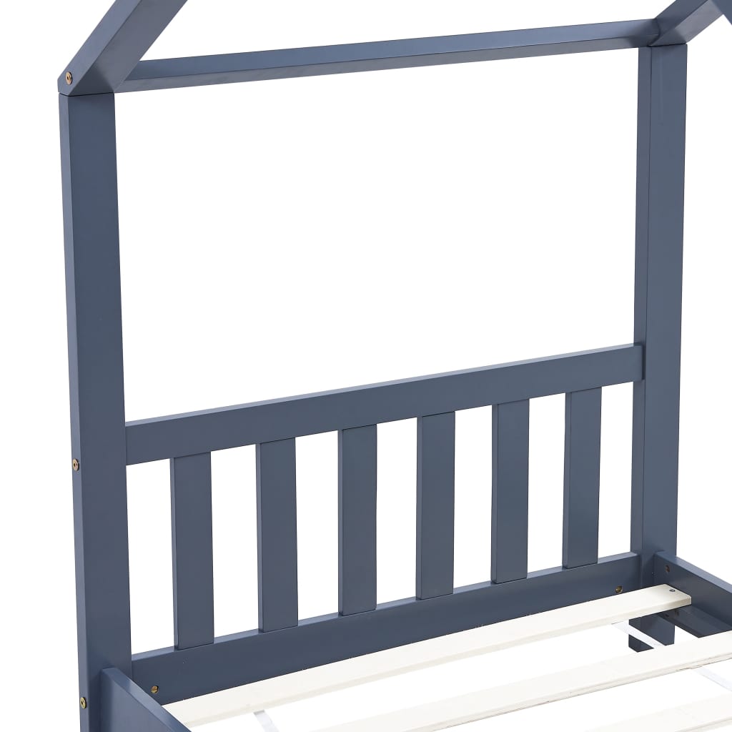 vidaXL sengestel til børneseng 70 x 140 cm massivt fyrretræ grå