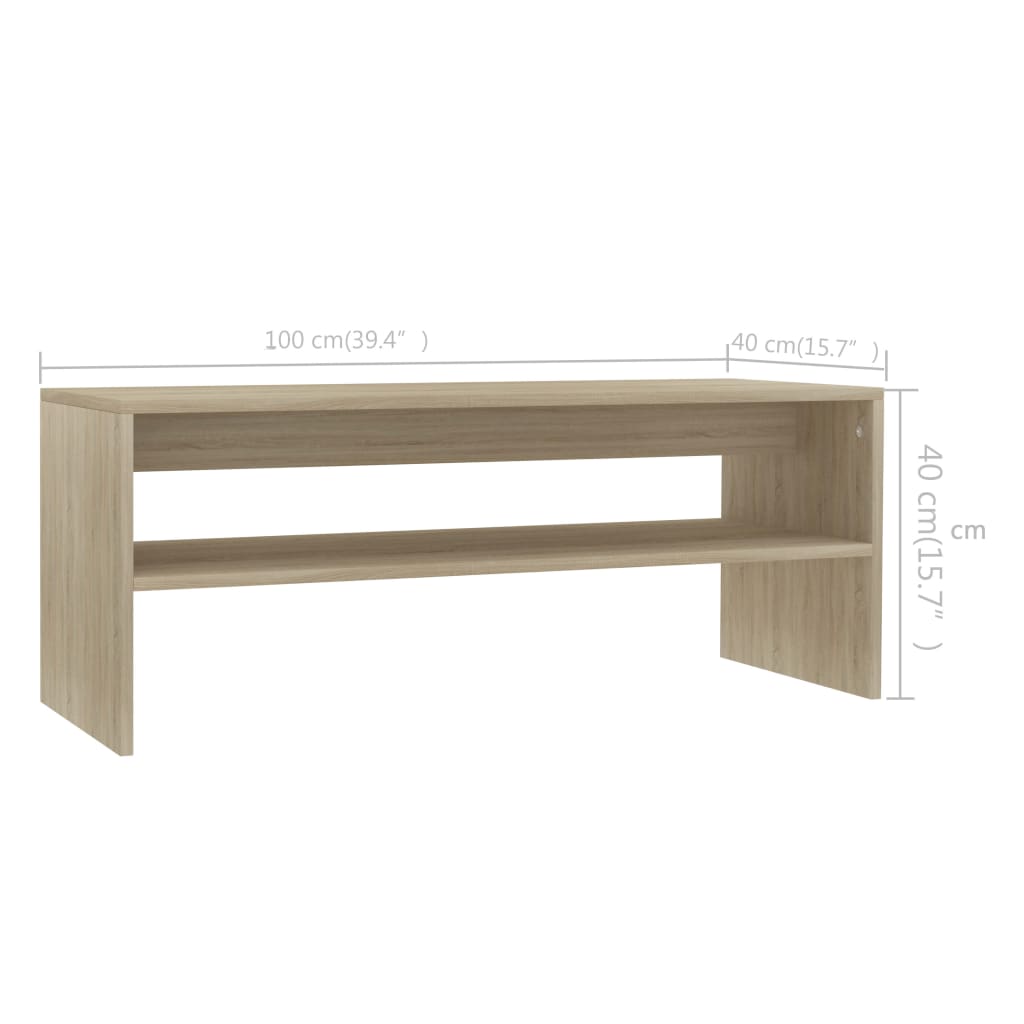 vidaXL sofabord 100x40x40 cm konstrueret træ sonoma-eg