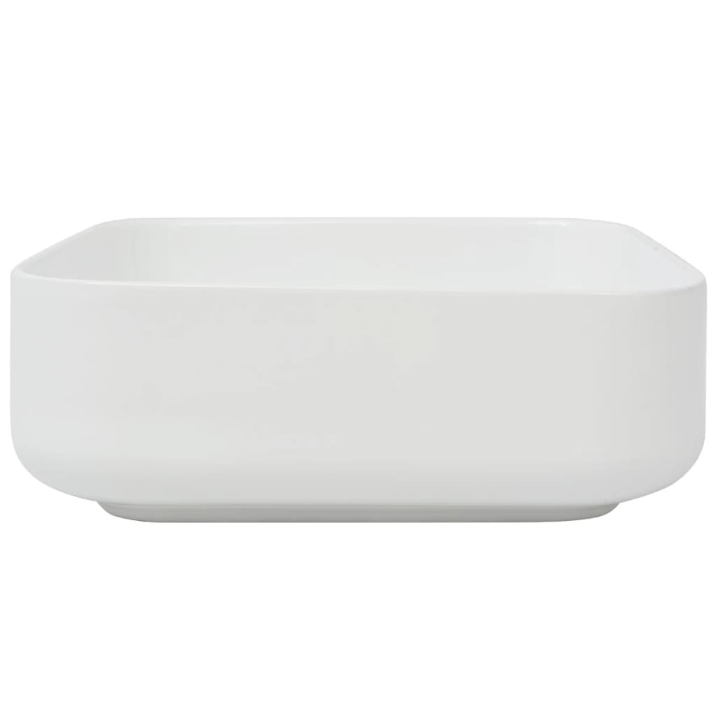 vidaXL håndvask firkantet keramik 39x39x13,5 cm hvid