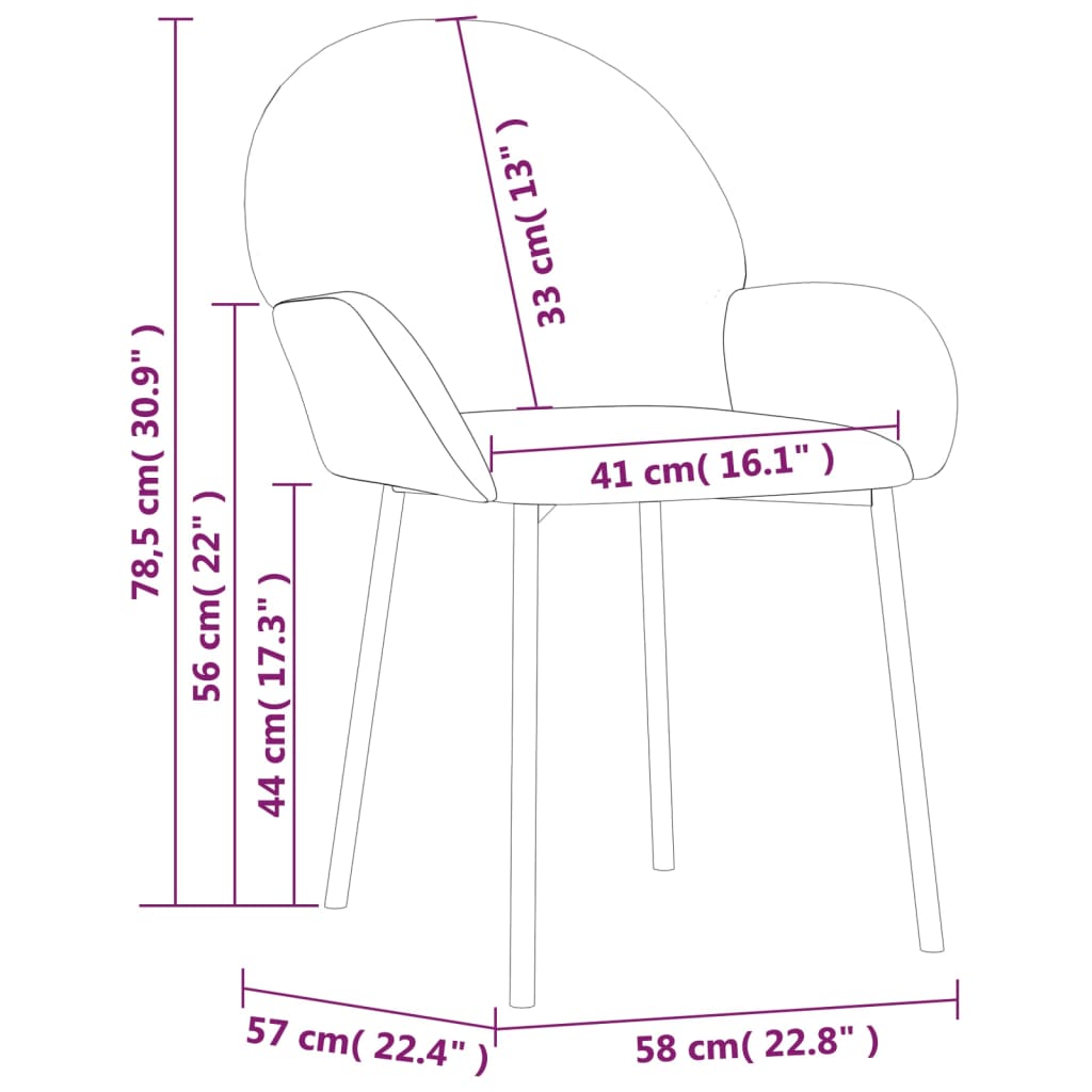 vidaXL spisebordsstole 2 stk. kunstlæder cappuccino