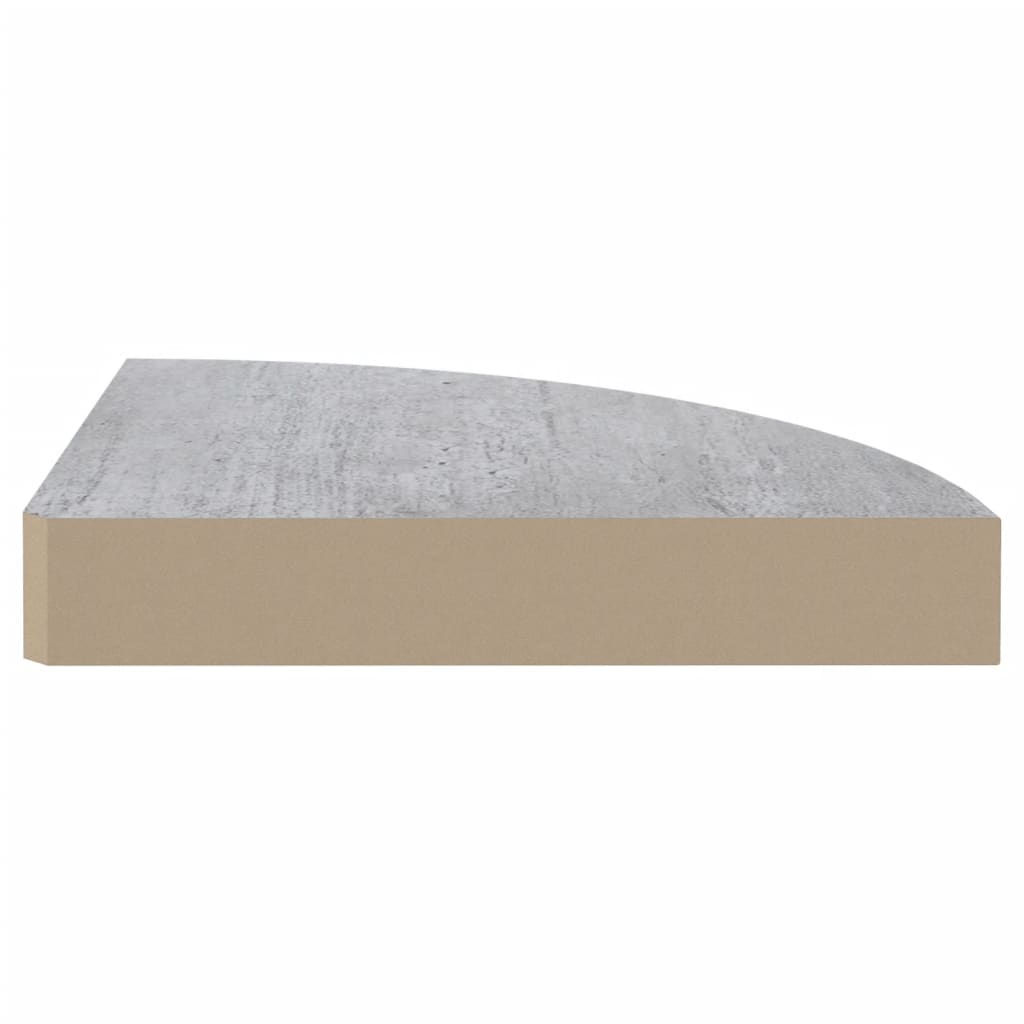 vidaXL hjørnehylder 2 stk. 35x35x3,8 cm MDF betongrå