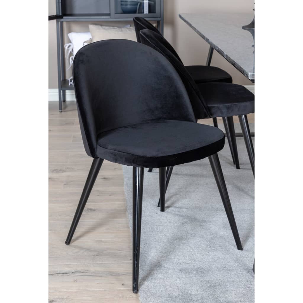 Venture Home spisebordsstole 2 stk. Velvet velour sort