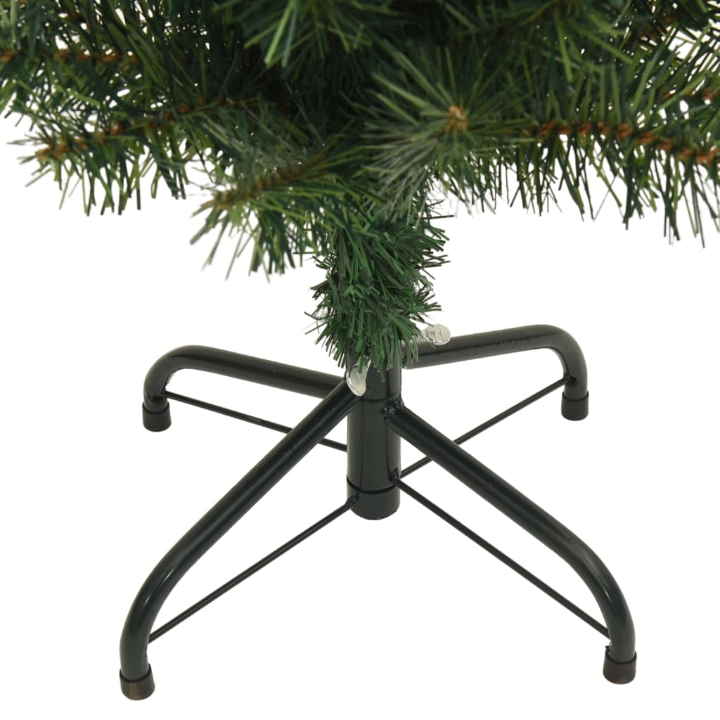 vidaXL smalt kunstigt juletræ med juletræsfod 120 cm PVC grøn