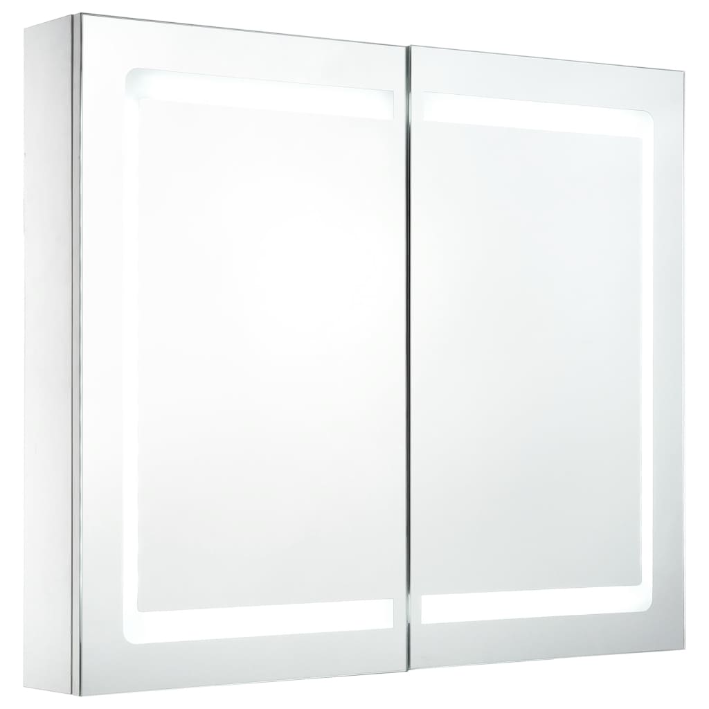 vidaXL badeværelsesskab med spejl + LED-lys 80x12,2x68 cm