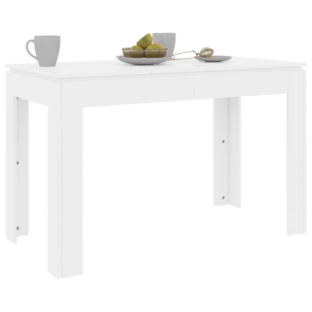 vidaXL spisebord 120 x 60 x 76 cm spånplade hvid højglans
