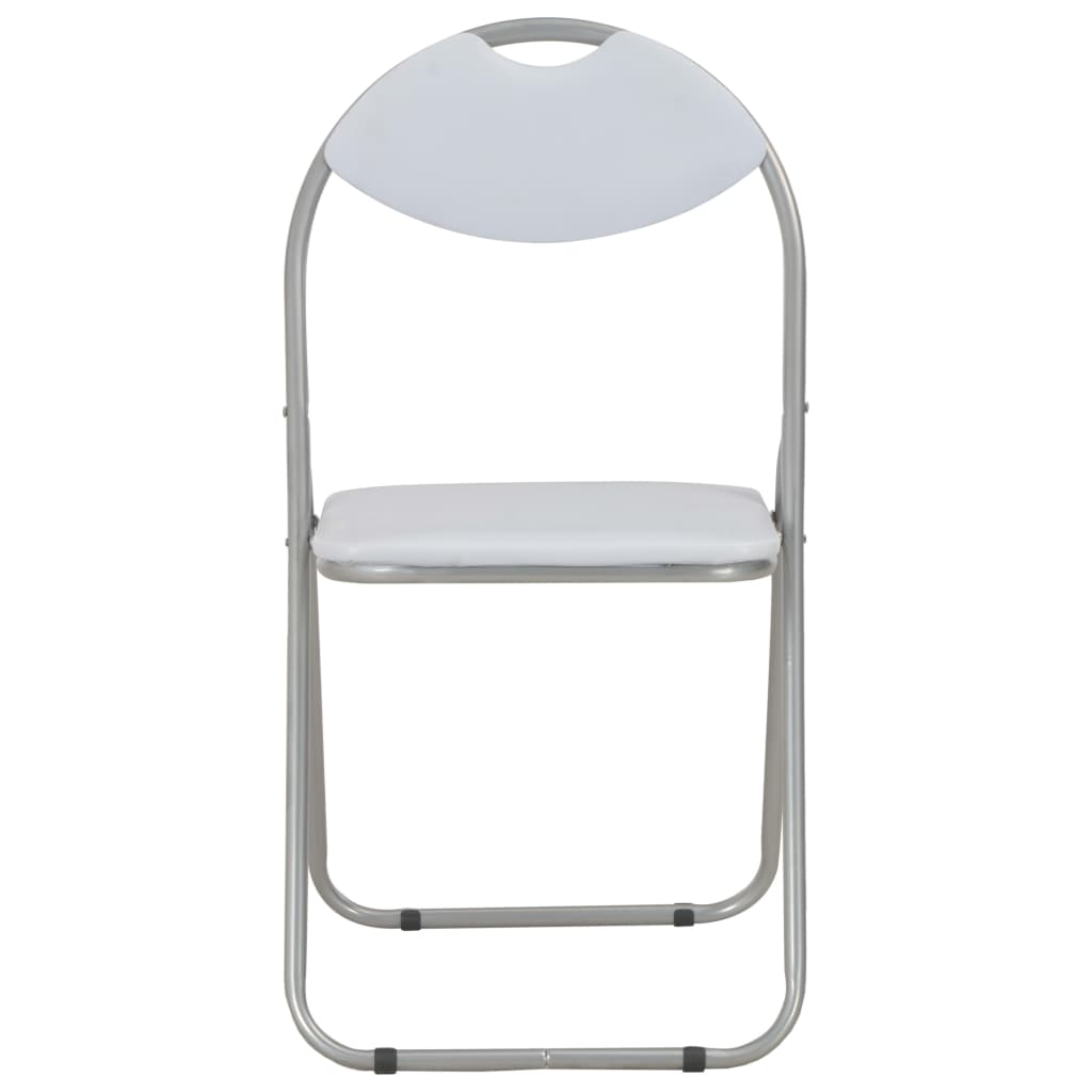 vidaXL sammenklappelige spisebordsstole 2 stk. hvid kunstlæder