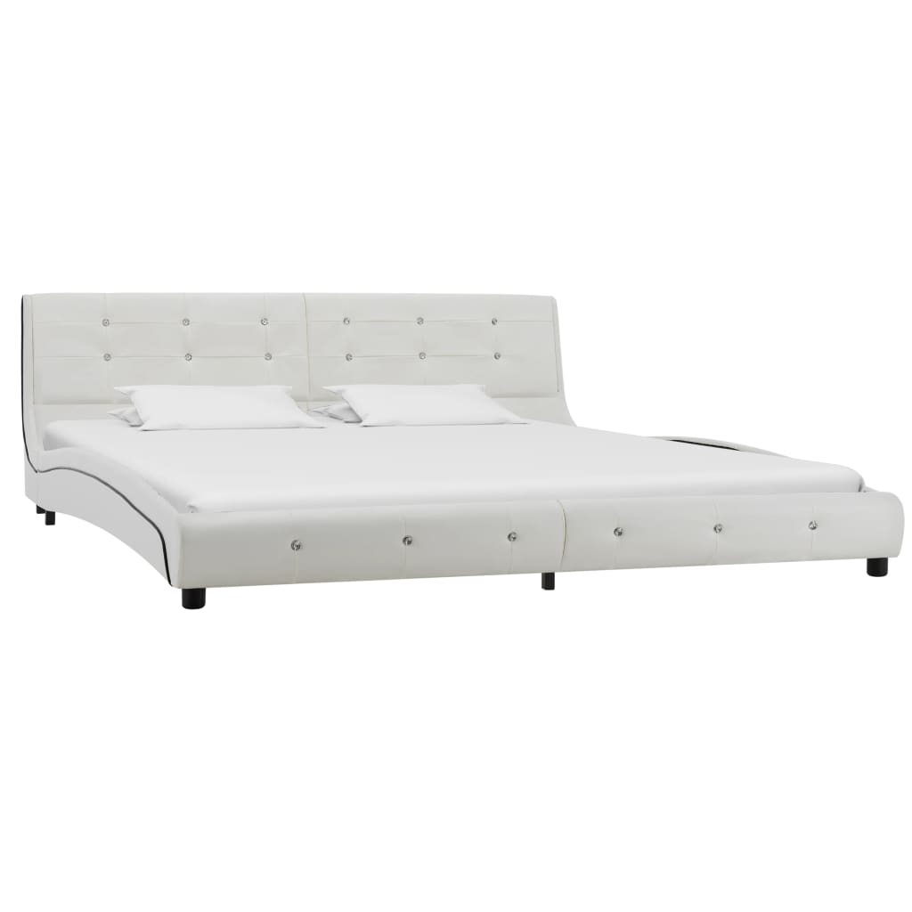 vidaXL seng med madras i memoryskum 180 x 200 cm kunstlæder hvid