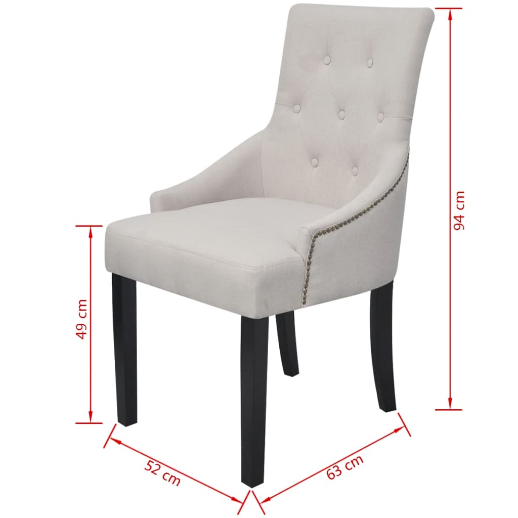 vidaXL spisebordsstole 4 stk. stof cremegrå