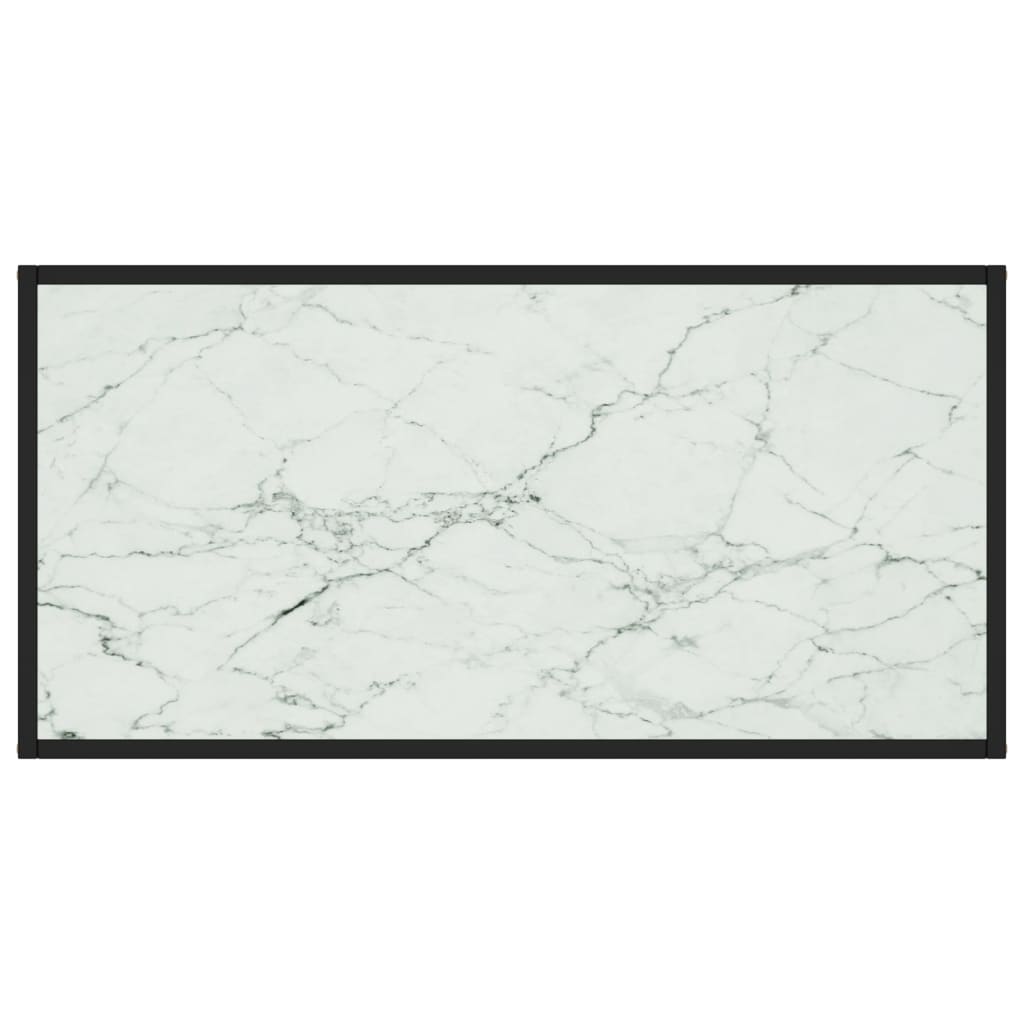 vidaXL sofabord 100x50x35 cm hvidt marmorglas sort