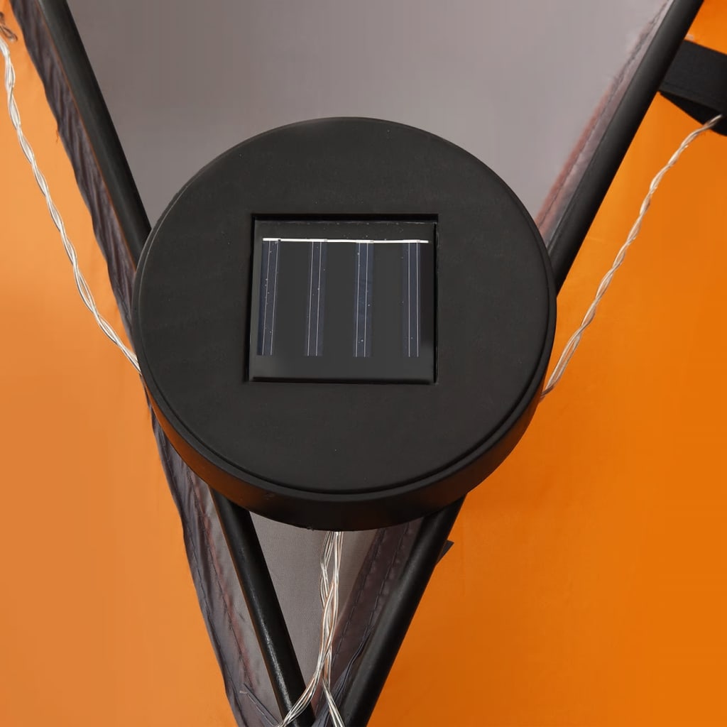 vidaXL festtelt med LED og 4 sidevægge 3,6x3,6x2,3 m grå og orange