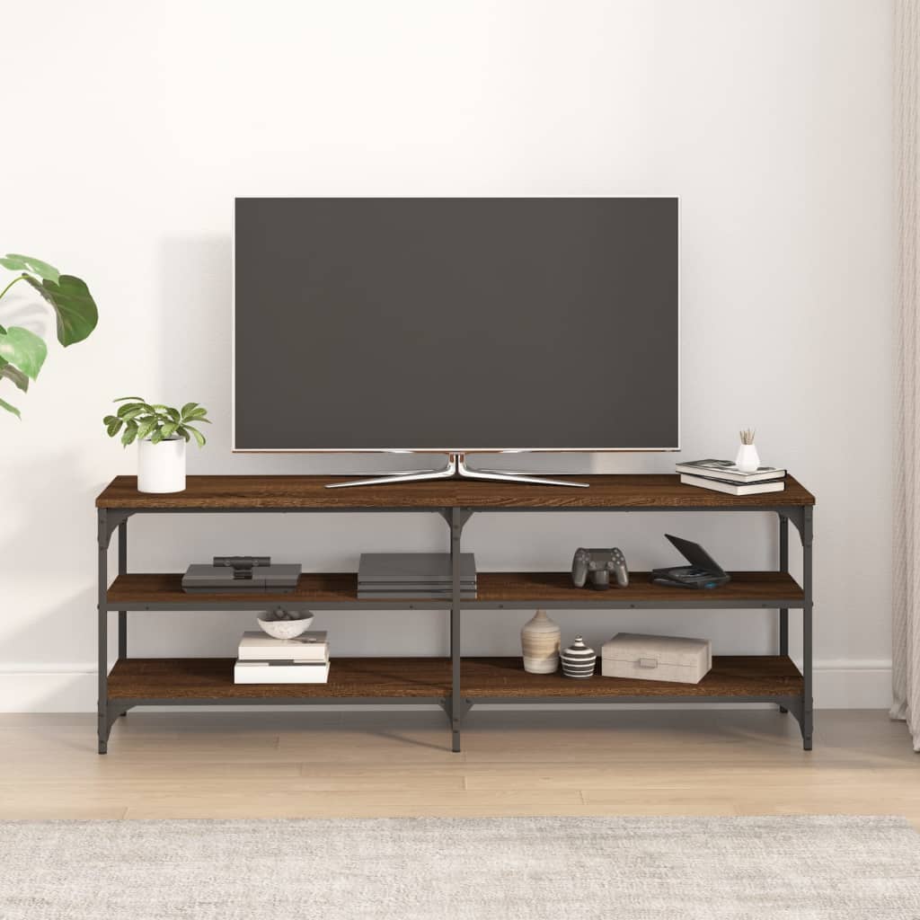 vidaXL tv-bord 140x30x50 cm konstrueret træ brun egetræsfarve