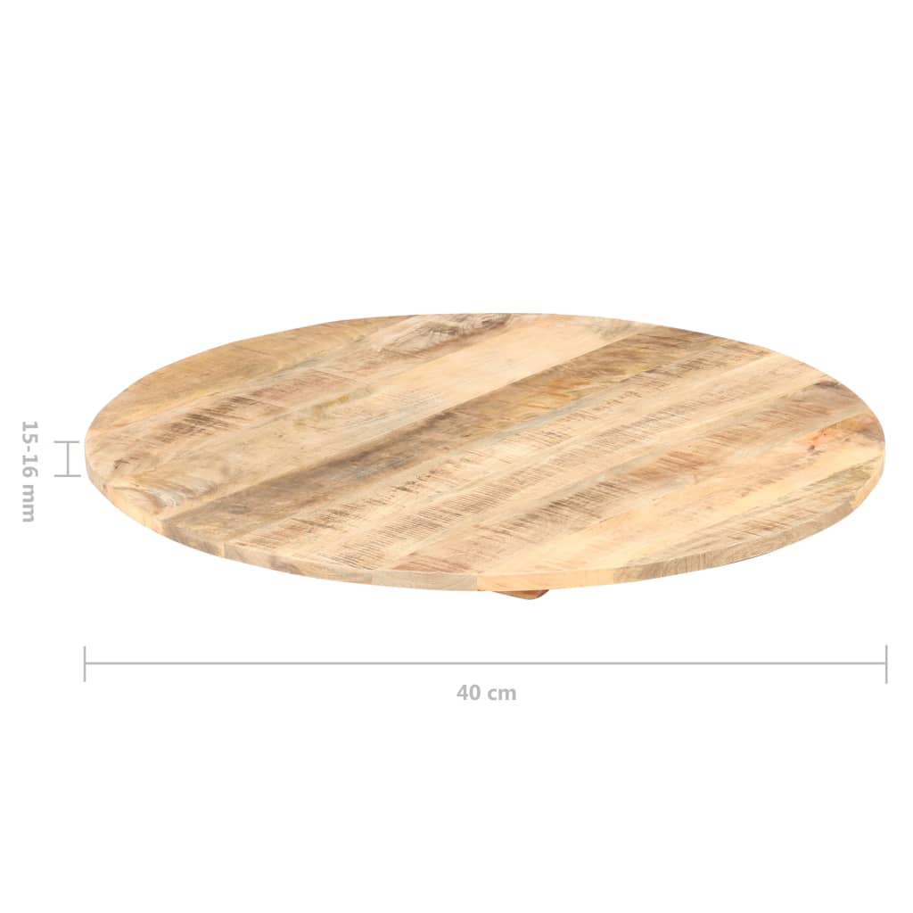 vidaXL bordplade 15-16 mm rund 40 cm massivt mangotræ