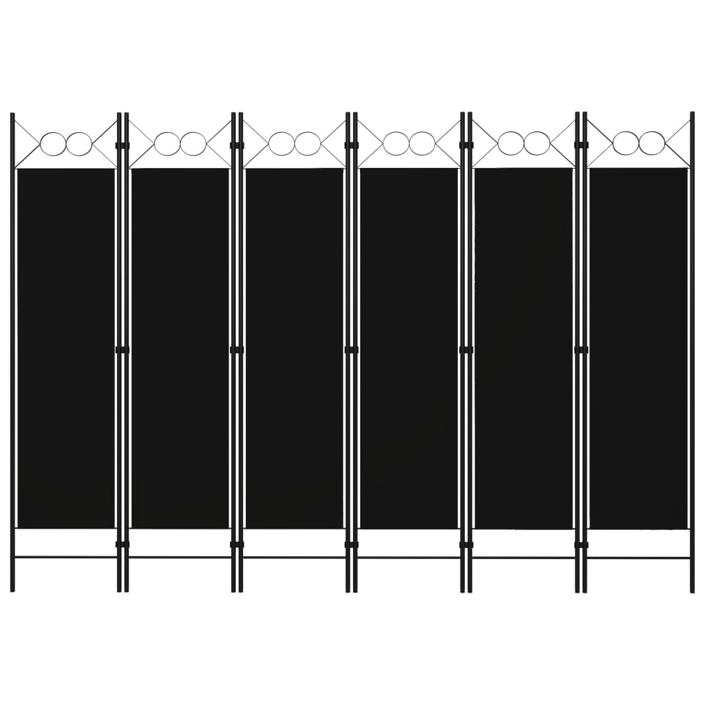 vidaXL 6-panels rumdeler 240x180 cm sort