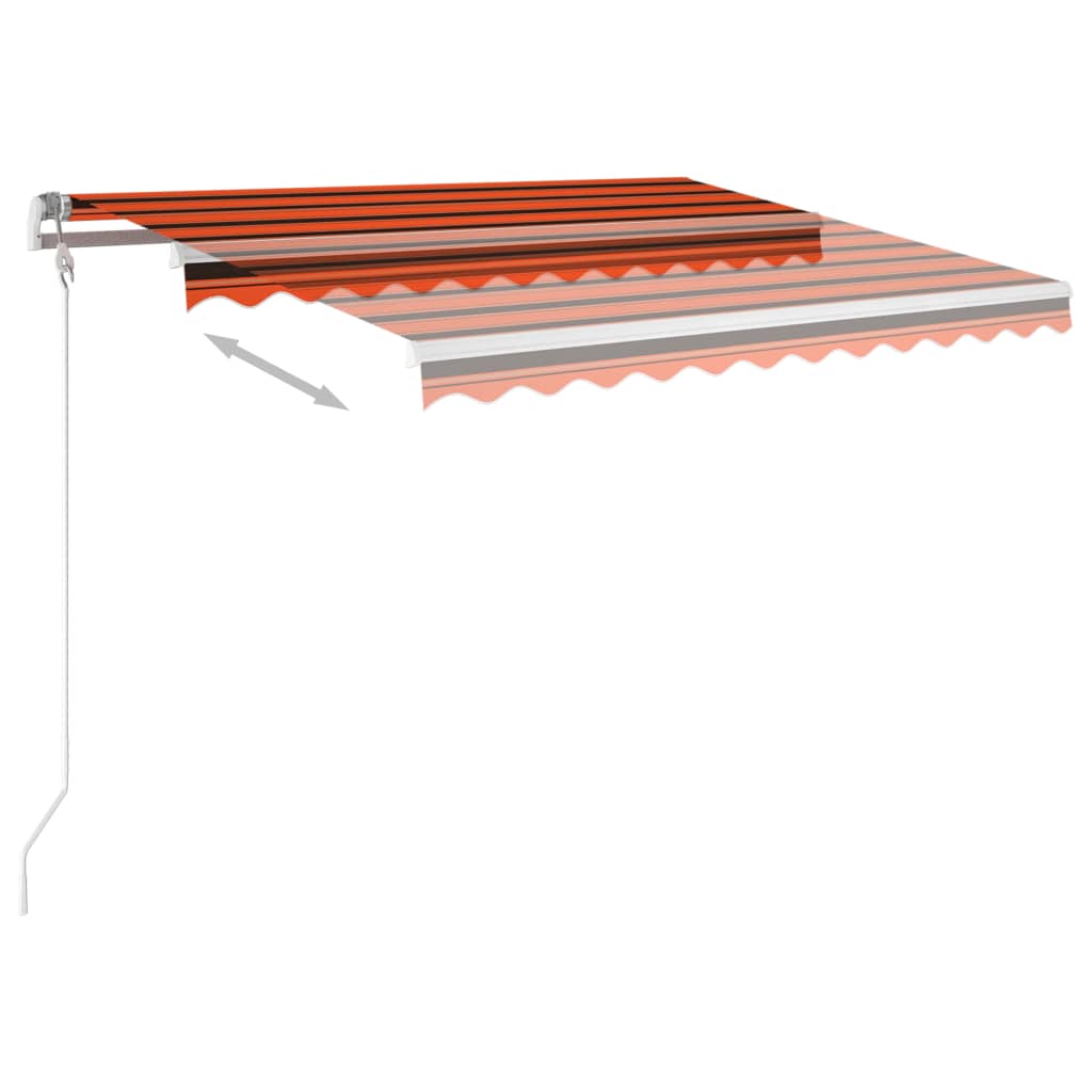 vidaXL markise med stolper 3x2,5 m automatisk orange og brun