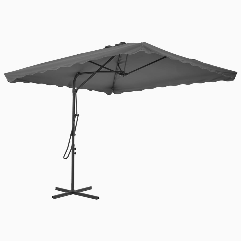 vidaXL udendørs parasol med stålstang 250 x 250 cm antracitgrå