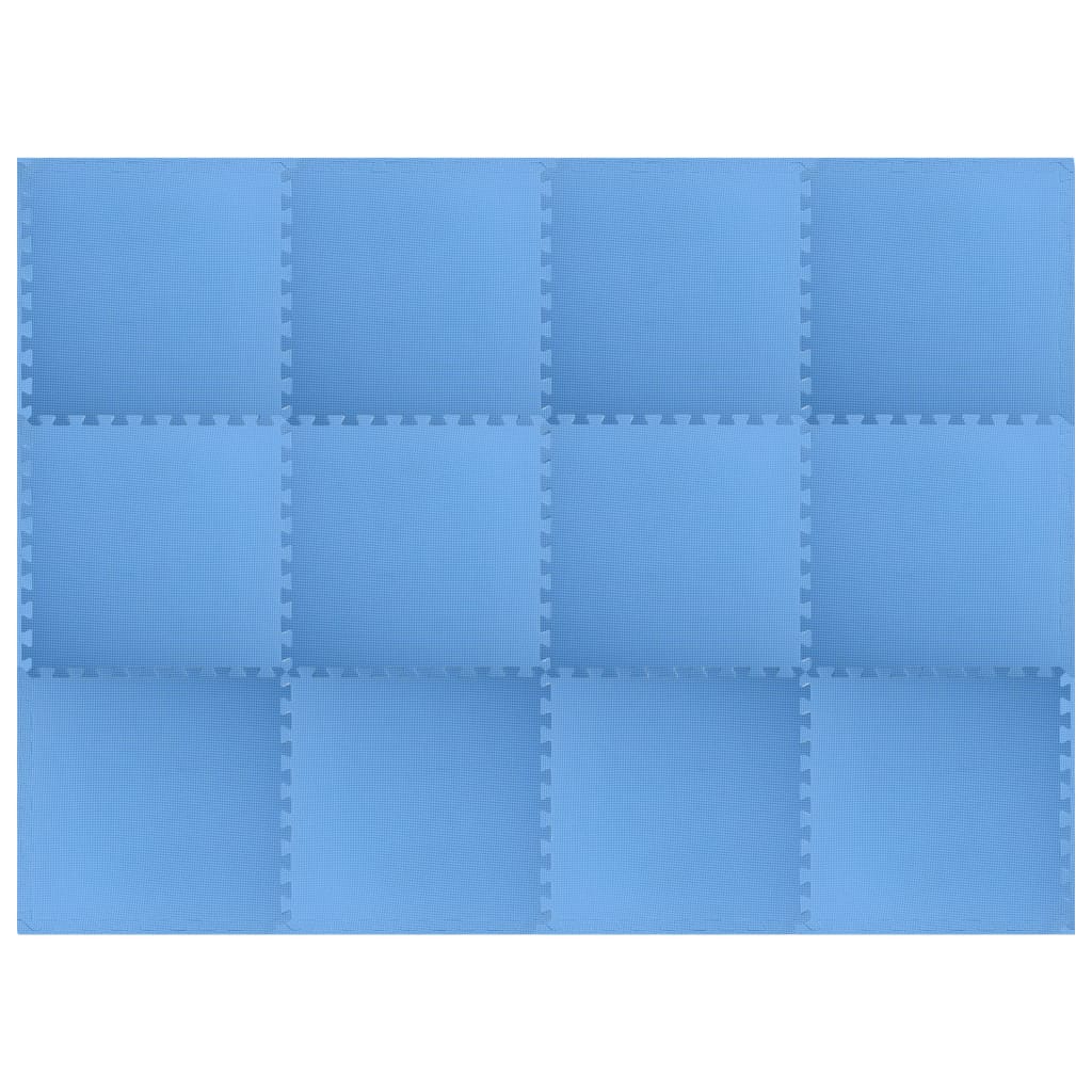 vidaXL gulvmåtter 12 stk. 4,32 ㎡ EVA-skum blå