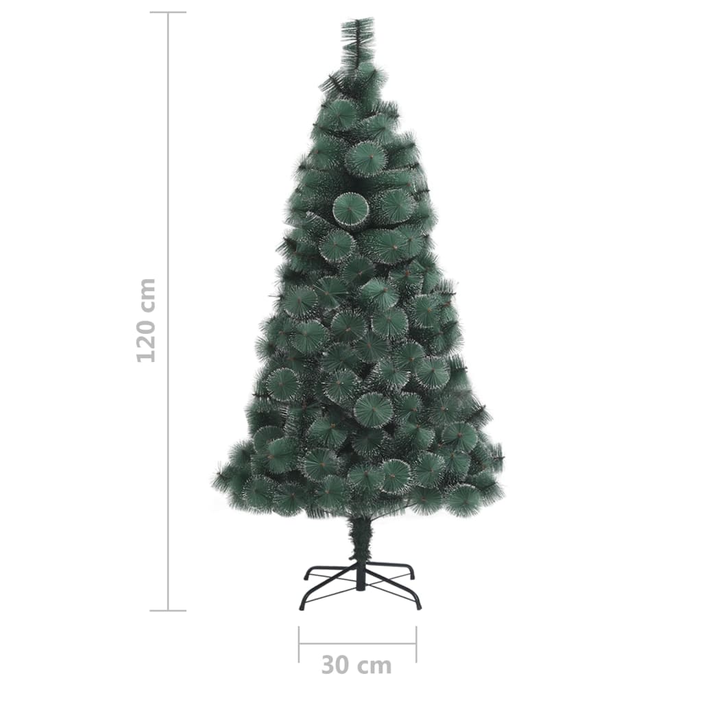 vidaXL kunstigt juletræ med LED og kuglesæt 120 cm PVC PE grøn