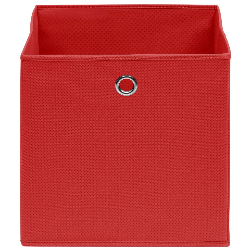 vidaXL opbevaringskasser 10 stk. 32x32x32 stof rød